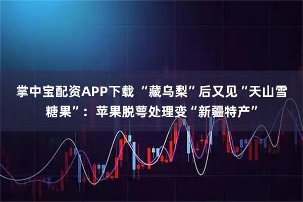 掌中宝配资APP下载 “藏乌梨”后又见“天山雪糖果”：苹果脱萼处理变“新疆特产”